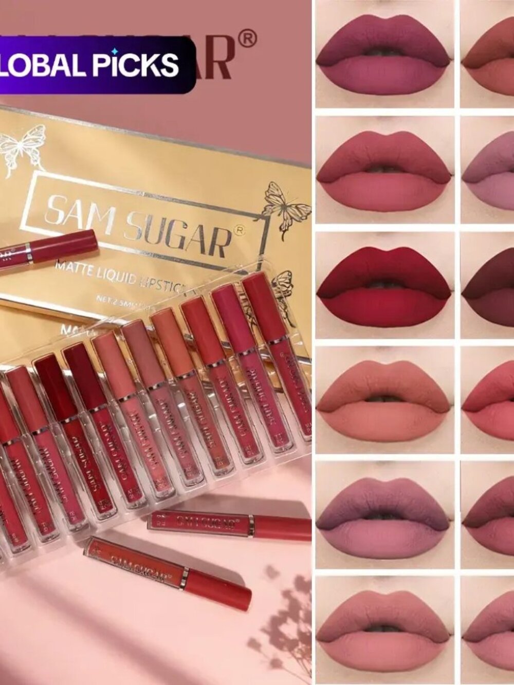 Sam Sugar 12-piece Matte Liquid Liiptstick Set